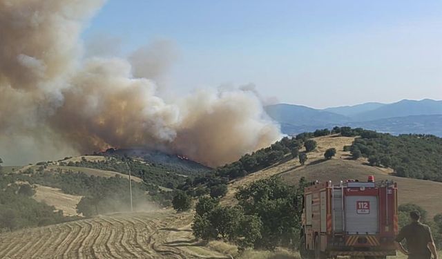 Banaz’daki yangına müdahale ediliyor